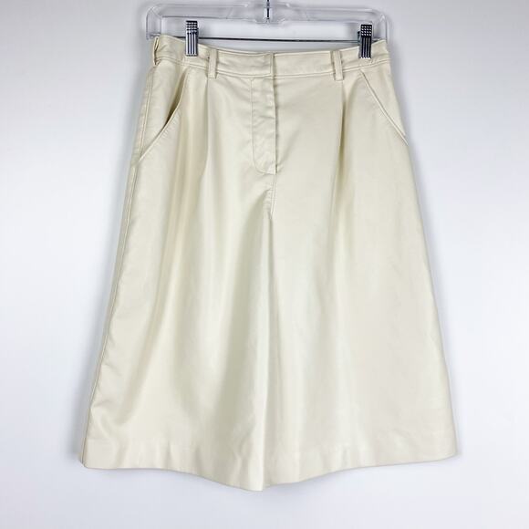 Hutch Faux Leather Long Shorts Seed Pearl High Waist Vegan Womens Size XS - Picture 3 of 10